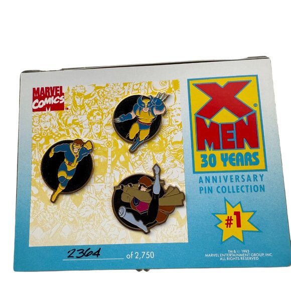Marvel X-Men 30 Years Anniversary Pin Collection Set Of 3 #2364 Limited Edition - Picture 3 of 3